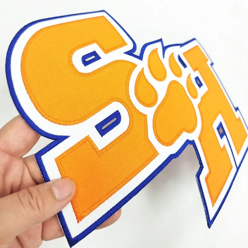 Custom Twill fabric embroidery letter name logo iron on patches