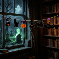 10 bannières en bois noires pour Halloween, motifs de citrouilles et de sorcières. Pour les fêtes, la récolte, les mariages. Suspendez n'importe où.
