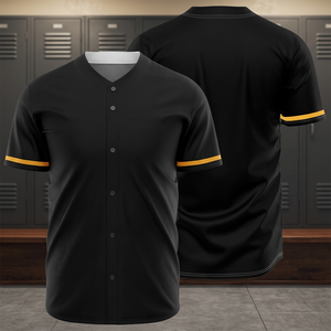 Maillot de baseball personnalisé par sublimation |   Impression du numéro et du nom de l'équipe |   Vêtements de sport respirants à séchage rapide, col en V - Product Image 3