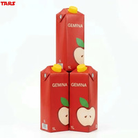 Boîte d'emballage liquide aseptique Gemina Brik 1L avec laminage mat et gaufrage pour ligne de remplissage de boissons