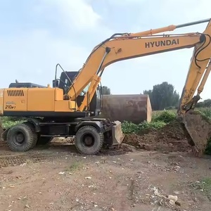 Excavadora de ruedas Hyundai 210W-7 210W-9 usada, máquina de construcción de 21 toneladas de segunda mano, motor bien mantenido de Corea a la venta - Product Image 1