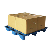 Paleta de HDPE de Alta Resistencia Reutilizable, Paleta de Plástico de 9 Patas Moldeada por Soplado para Manejo de Mercancías en Almacenes