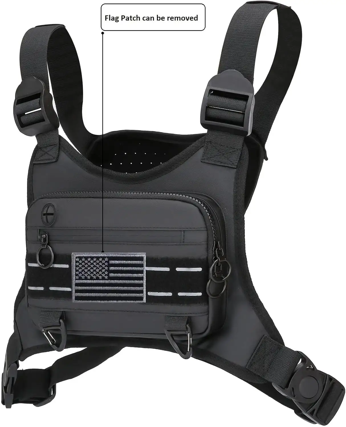Bolsa de pecho deportiva para hombre, resistente al agua, ligera, para correr, con soporte para teléfono incorporado