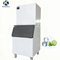 Refrigerador Negro con Máquina de Hielo en Cubos y los Mejores Electrodomésticos Comerciales para Hacer Hielo Blanco