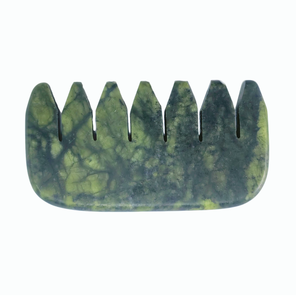 Produits de massage du cuir chevelu pour la relaxation de la tête, couleur verte, peigne en pierre naturelle de jade Xiuyan - Product Image 2