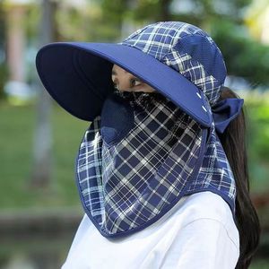 Summer Sun Hat Women Wide Brim Face Cover Breathable <b>Neck</b> Protector Outdoor Cycling Hat <b>Light</b> Blue - Product Image 2