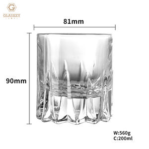 होम बार के लिए थोक लक्जरी उच्च क्षमता अच्छी गुणवत्ता वाला भारी बेस व्हिस्की ग्लास सीसा रहित पुराने जमाने का रॉक ग्लास - Product Image 6