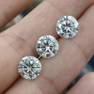 Moissanite synthétique de laboratoire, taille brillante, pierre non montée, 6mm-10mm, couleur DE, taille ronde, moissanite non montée - Product Image 4