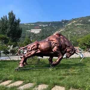 等身大 ファイバーグラス製 バッファロー 樹脂製 動物彫刻 リアルなカスタマイズ対応 ガーデンデコレーション アウトドア 感謝祭 ハロウィン - Product Image 1