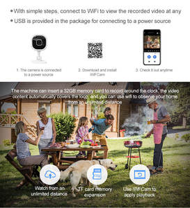 Caméra de sécurité domestique intérieure A3 Full HD 1080p <span class=keywords><strong>Wifi</strong></span> Mini <span class=keywords><strong>sans</strong></span> fil Vision nocturne <span class=keywords><strong>sans</strong></span> perçage pour bébé pour petits espaces - Product Image 6