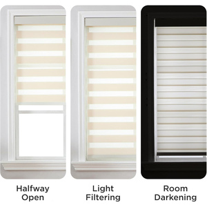 Stores occultants intelligents pour la maison, double couche jour et nuit, stores enrouleurs motorisés électriques à commande Wifi, stores zébrés - Product Image 3
