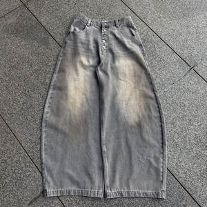 Pantalones Vaqueros Anchos de Pierna Ancha con Botones, Diseño Personalizado, Talla Grande para <span class=keywords><strong>Hombre</strong></span>, Pantalones de Mezclilla para <span class=keywords><strong>Hombre</strong></span> - Product Image 4