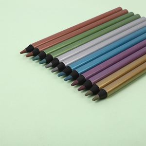 Lápices de Colores Metálicos en Barra Gruesa, 6 Colores, Madera Negra, Color Personalizado, Calidad Artística, No Solubles, OEM ODM - Product Image 3