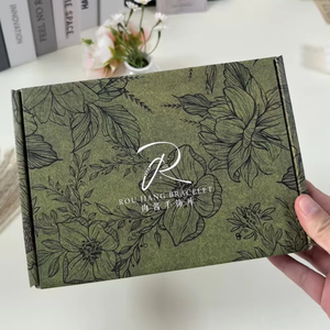 Boîtes en papier <span class=keywords><strong>d</strong></span>'emballage vertes personnalisées avec logo blanc, boîtes cadeaux, boîtes <span class=keywords><strong>d</strong></span>'expédition de bijoux double face pour l'emballage de bijoux par courrier - Product Image 1