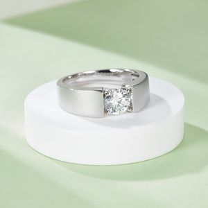 Zhendong S925 Bạc Bạch Kim Mạ 1 Carat D Lớp Moissanite Nam Nhẫn Kim Cương Accentuated - Product Image 5