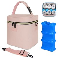 Sac isotherme pour biberons personnalisé, imperméable et pliable, capacité de 6 biberons isolés jusqu'à 9 onces, en polyester, avec pack de glace