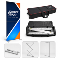 Boîte à lumière pliable et extensible avec cadre en alliage d'aluminium et toile tendue pour affichage événementiel, salons professionnels et publicité