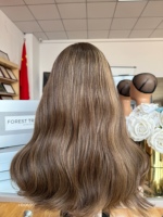 Perruque juive SHY à coupe dégradée en cheveux humains naturels, bonnet médical, marque privée, Sheitel Supply Private Label