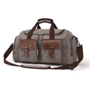 <span class=keywords><strong>50L</strong></span> Voyage <span class=keywords><strong>Sac</strong></span> Duffel Extensible Toile En Cuir Véritable Duffle <span class=keywords><strong>Sac</strong></span> Amélioré Nuit Weekender Carry on Bag - Product Image 1