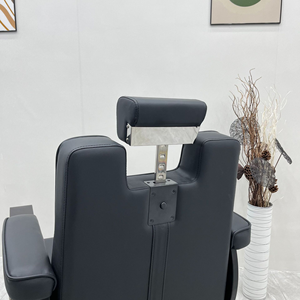Chaise de barbier professionnelle rétro robuste entièrement noire, chaise de salon de coiffure de luxe, prix de gros pour salon de coiffure, chaise de coiffure - Product Image 5
