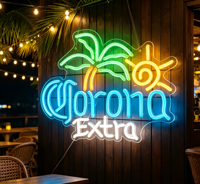 Enseigne néon LED personnalisée, palmier tropical, soleil, étanche, 3D, à intensité variable, pour club de plage, pub, restaurant, entreprises de publicité