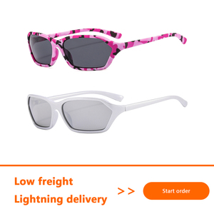 Gafas de Sol Deportivas al por Mayor, Personalizadas, de Moda, Color Rosa, Montura Pequeña, Rectángulo Irregular, Anti-UV, para Mujer y Hombre - Product Image 2