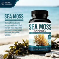 Capsules de mousse de mer, complément de mousse de mer irlandaise, Shilajit, soutien immunitaire pour hommes, complexe minéral naturel, végétalien, marque privée OEM