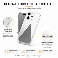 Kompatibel untuk 18 17 16 15 Pro Max Casing Ponsel TPU Lembut Slim Fit Tahan Guncangan Pelindung dengan Potongan Presisi
