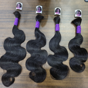 Bán buôn số lượng lớn nguyên liệu tóc con người nhà cung cấp 26 inch sâu sóng số lượng lớn bện tóc chưa qua chế biến sợi ngang là đôi - Product Image 5