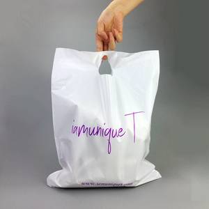 Custom Wholesale Cheap <strong>Personalised</strong> Large Gift Plastic Foldable <strong>Bags</strong> <strong>PE</strong> Reusable Die Cut Handle Shopping <strong>Bag</strong> With logo - Product Image 5
