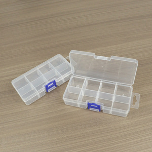 Transparent 8-Compartment <b>Storage</b> <b>Box</b> For Jewelry Beads Fishing Gear <b>Small</b> Size 13.7x6.8x2.7cm With Lid And Dividers - Product Image 2