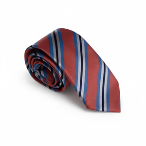 Corbata Italiana de Jacquard con Rayas Rojas, Talla Única, Tipo 3, Lavada, Accesorios Elegantes para Hombre - Product Image 2