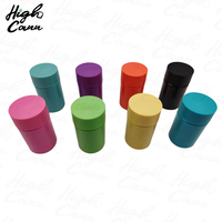 Pot en plastique PS personnalisé avec logo Highcan, lot de 5, taille mini 70 mm, cônes avec couvercle à pression et à rotation