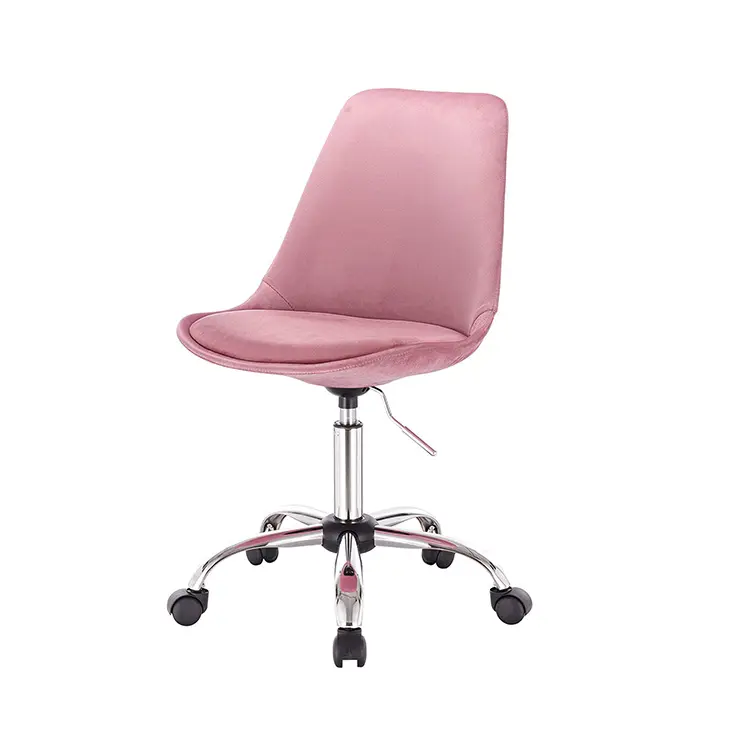 Nordic höhen verstellbare drehbare rosa Samt recycelte Stoff Hinterräder Home Office Stuhl