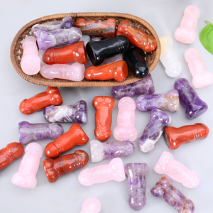 Tượng Phật Cười Trung Quốc 2 Inch Pha Lê Tự Nhiên Chạm Khắc Đá Quý Chữa Lành Phong Thủy - Product Image 1