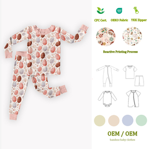 Bamboo Kids Pajamas Set Western Print Two Piece Lounge Set Kids <strong>Pjs</strong> Children Pyjamas Wholesale - Product Image 1