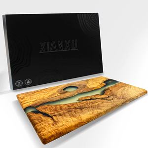 Planche à servir en bois de résine naturelle, plateau à fromage en bois d'olivier, plateau à servir en bois de résine, planche à découper en résine - Product Image 3