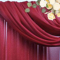 Kain Tirai Chiffon Burgundy Elegan untuk Dekorasi Lengkungan Pernikahan, Dekorasi Natal, Acara Pernikahan, dan Pesta