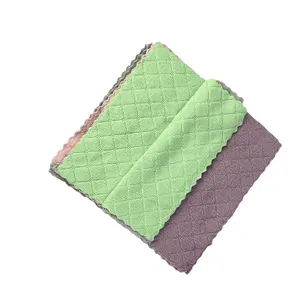 Absorbent dry quickly reusable microfiber kitchen cleaning clothes towels