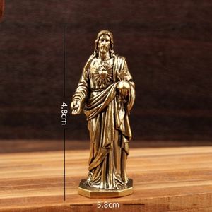 Conjunto de Decoración Religiosa Hecho a Mano - Estatua Vintage de Jesús y la Virgen María en Latón, Perfecto para Coleccionistas Católicos y Cristianos - Product Image 3