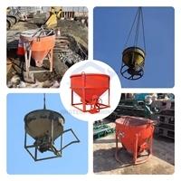 Trémie manuelle en acier pour béton, grande capacité, seau rond incliné, trémie à béton, trémie à ciment, trémie à sable et à boue