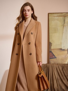 Chất Lượng Cao Cashmere Áo Khoác Phụ Nữ Sang Trọng Dài Len Pha Trộn Áo Rắn Colour Mà Không Có Mô Hình - Product Image 2