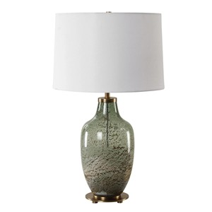 Blue Glazed Ceramic Long Neck Table Lamp with Crystal Accent | Traditional Elegant Lighting for Hotel Lobby Premium Living Space - Product Image 6