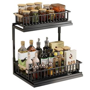 Panier de rangement coulissant 2 niveaux pour tiroir de cuisine, organisateur sous armoire, excellent rapport qualité-prix - Product Image 4