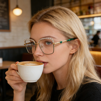 Lunettes optiques pour femmes 2026 avec monture en métal ornée de strass, lunettes élégantes de qualité supérieure