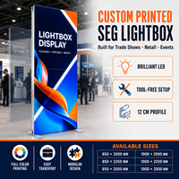 Boîte à lumière pliable et extensible avec cadre en alliage d'aluminium et toile tendue pour affichage événementiel, salons professionnels et publicité