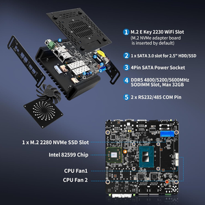 Mini <span class=keywords><strong>PC</strong></span> Pare-feu CWWK N150 2 x 82599ES 10G SFP+ 2 x i226V 2.5GbE Lan Micro Appareil Routeur OPNsense Matériel Informatique pour Laboratoire Domestique - Product Image 4
