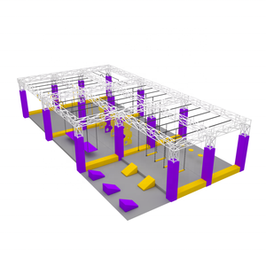 Sân chơi trong nhà Trampoline công viên khóa học trở ngại thiết bị với <span class=keywords><strong>NINJA</strong></span> CHIẾN BINH bọt Pit cho trẻ em và người lớn - Product Image 1