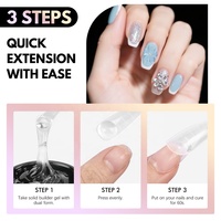FZANEST Solid Builder Nail Gel Enchanteur Nacre Adhésif Super Fort pour Appuyez sur et Ongles Acryliques avec Paillettes Chrome Poudre