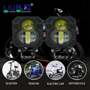 HJG luce a doppio colore <span class=keywords><strong>proiettore</strong></span> 4d <span class=keywords><strong>Led</strong></span> punto di guida luce ausiliaria cubo fuoristrada <span class=keywords><strong>Led</strong></span> fendinebbia luce luce del motociclo Spot - Product Image 3